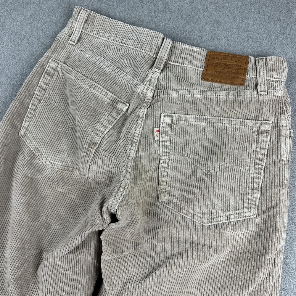 Levi's Baggy Dad Corduroy Khaki Pants Womens 26 Beige Relaxed Wide Leg Casual